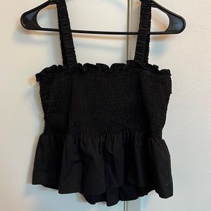 Top shop black ruched tank top